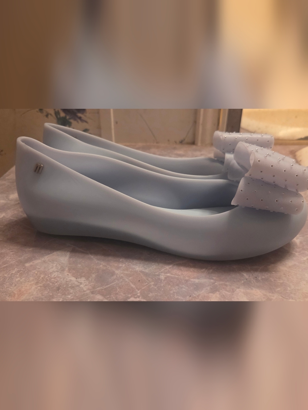Melissa Pale Blue Bow Jelly Flats - Picture 4 of 6